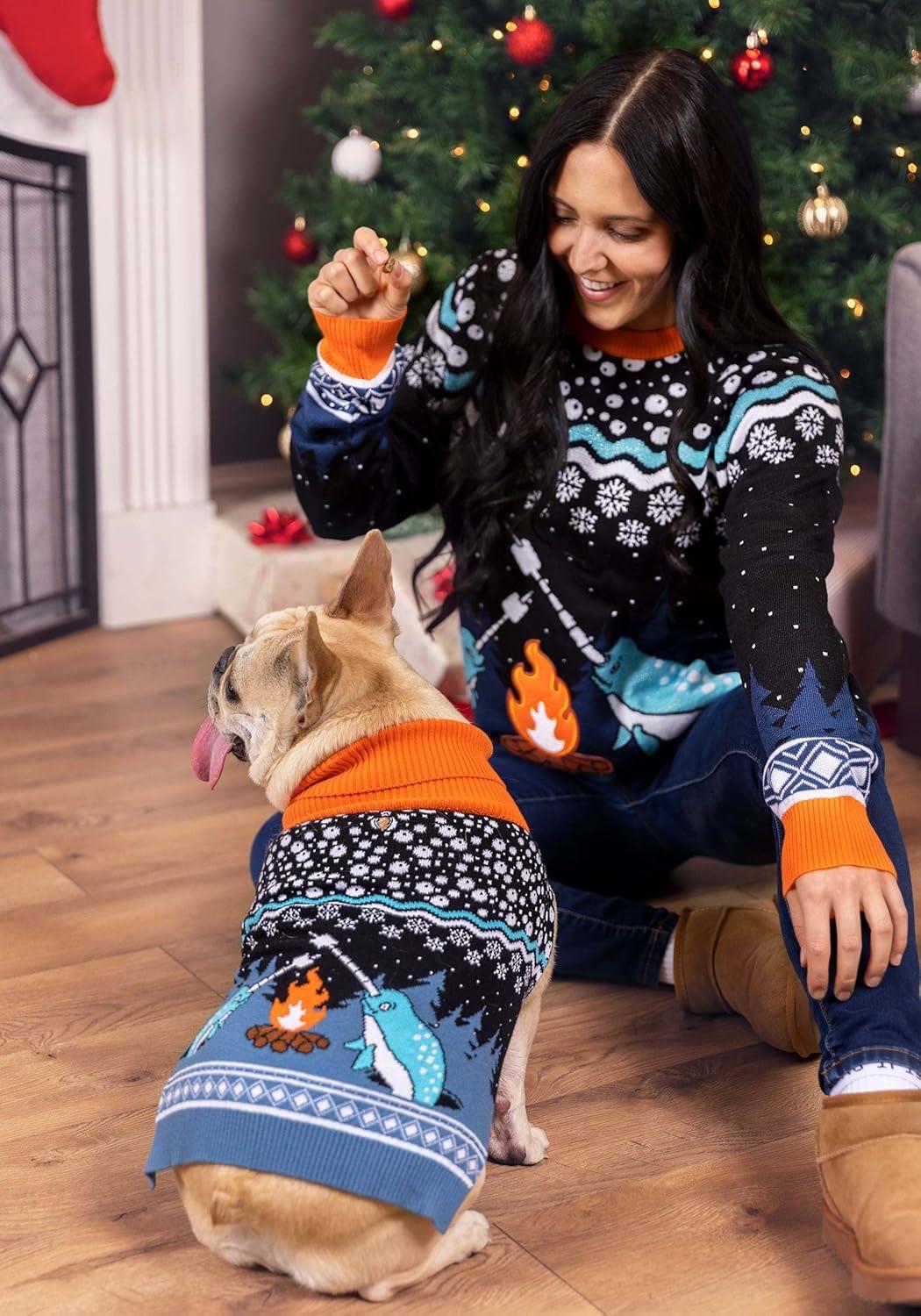 imageFun Costumes Narwhal Holiday Sweater for Dogs Cute ampamp Cozy Knit Christmas Pet Sweater Fits Small Medium ampamp Large Dog Breeds SLarge
