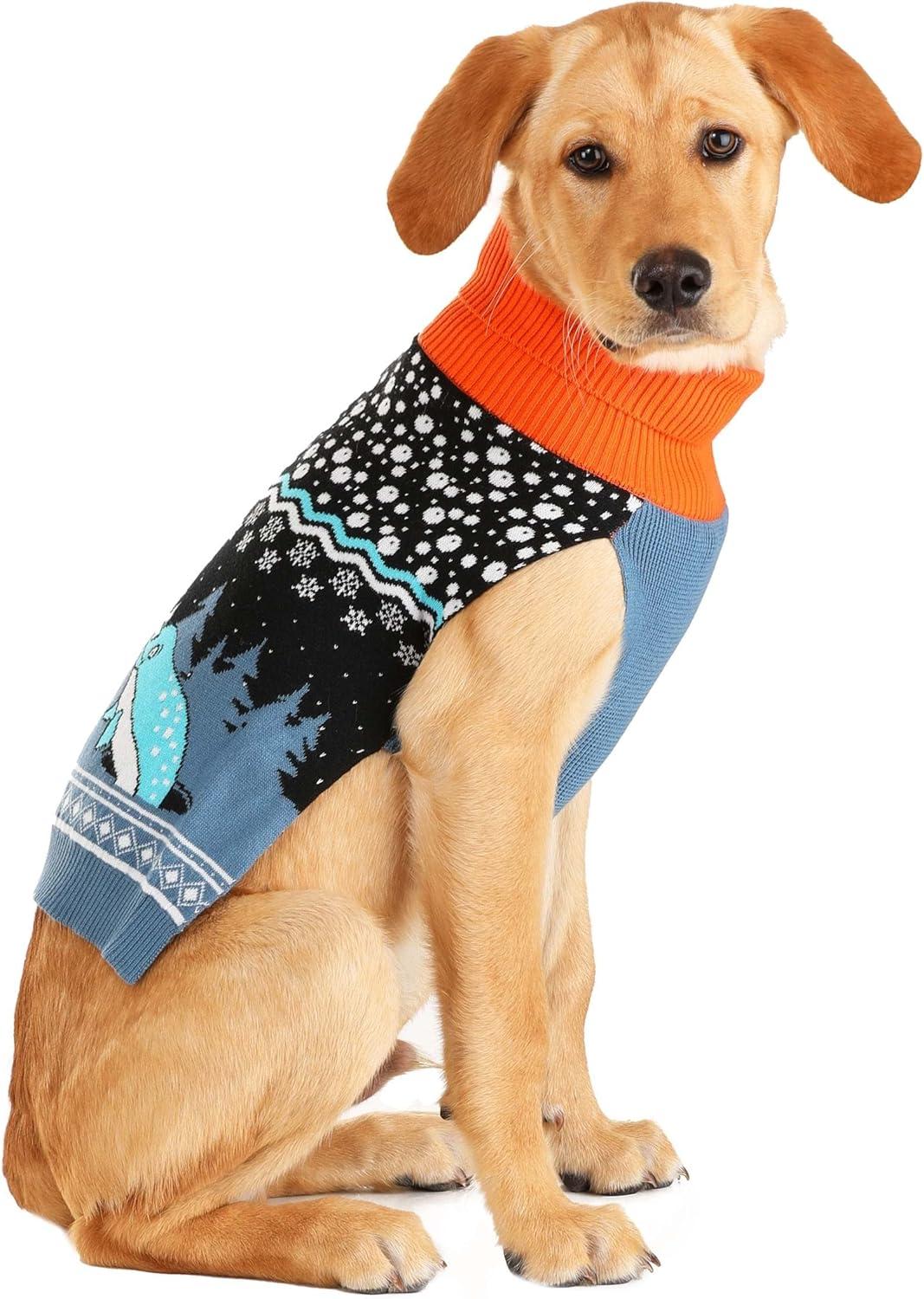 imageFun Costumes Narwhal Holiday Sweater for Dogs Cute ampamp Cozy Knit Christmas Pet Sweater Fits Small Medium ampamp Large Dog Breeds SMedium