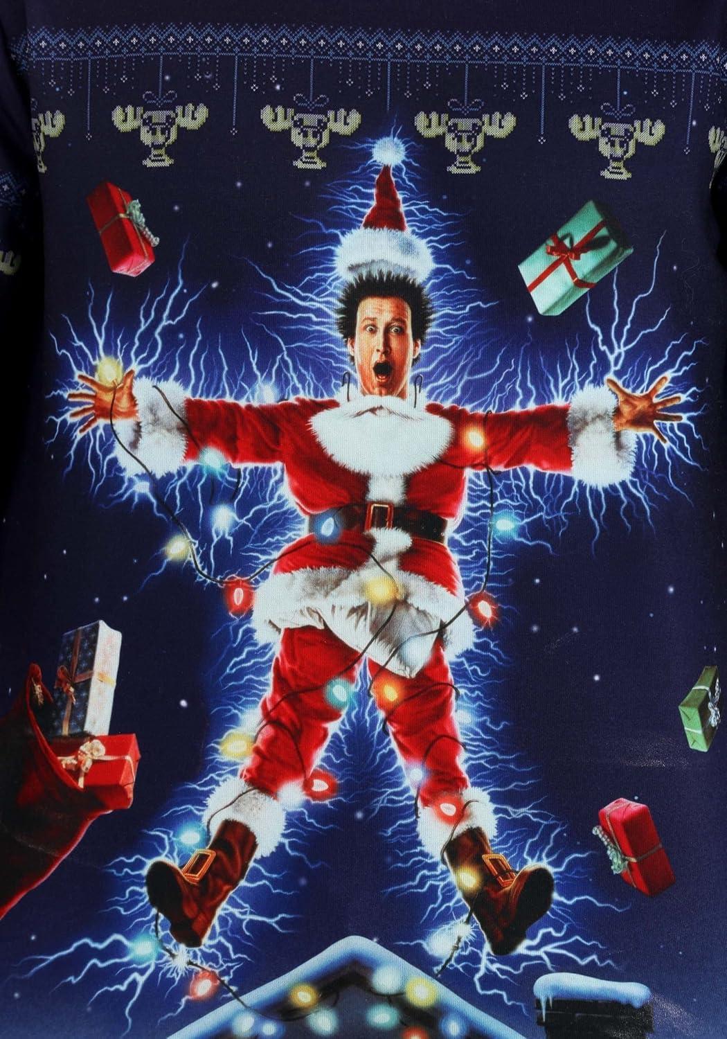 imageNational Lampoons Christmas Vacation Movie Poster Ugly Christmas Sweater Xmas Holiday Sweatshirt for AdultsBlue