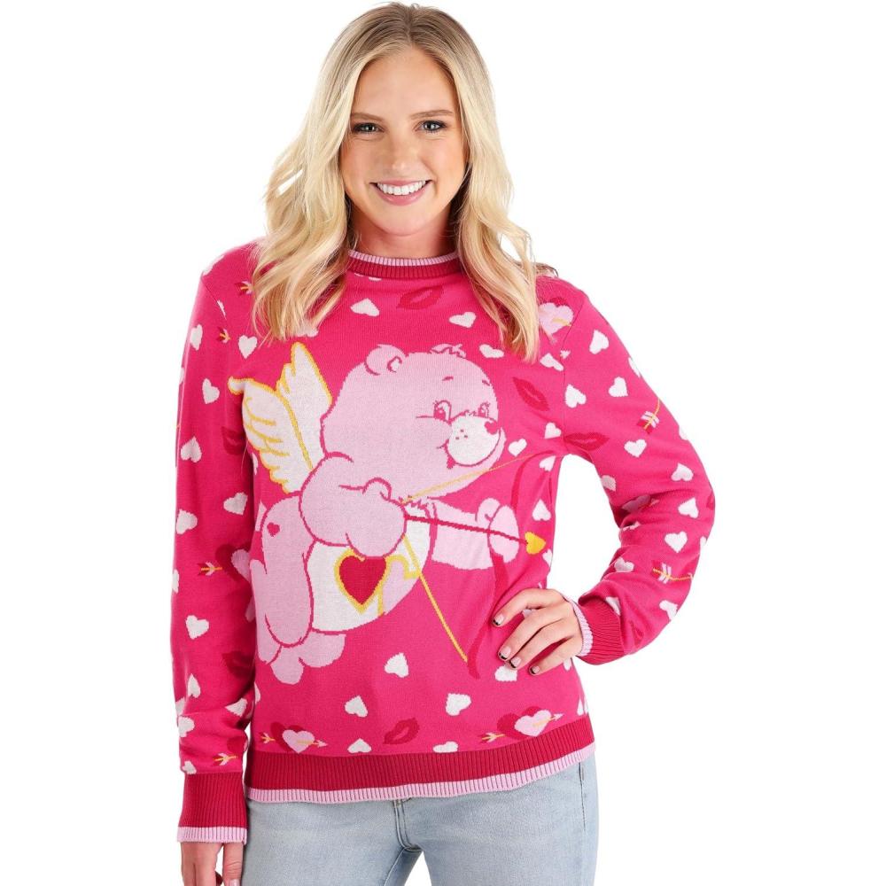 imageAdult Love A Lot Bear Valentines SweaterPink