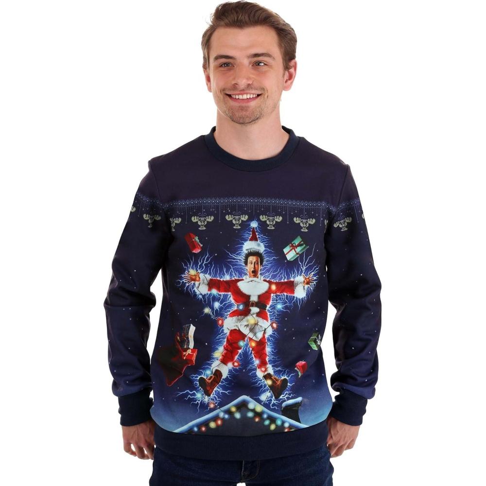 imageNational Lampoons Christmas Vacation Movie Poster Ugly Christmas Sweater Xmas Holiday Sweatshirt for AdultsBlack