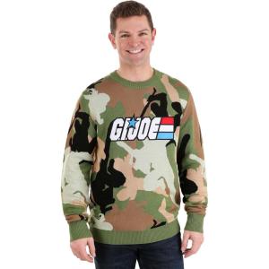 Adult G.I. Joe Ugly Christmas Sweater, Army Camouflaged Sweaters for Men, GI Joe American Hero Shirt