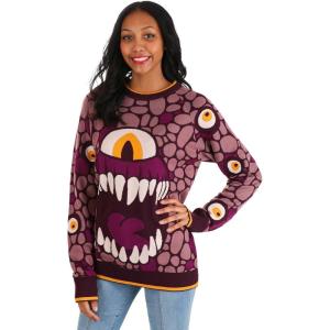 Dungeons & Dragons Beholder Sweater for Adults | DND Beholder Character Sweatshirt | Dungeons & Dragons Clothing(Purple)