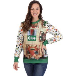 FUN.COM Adult Clue Mansion Sweater(Green)