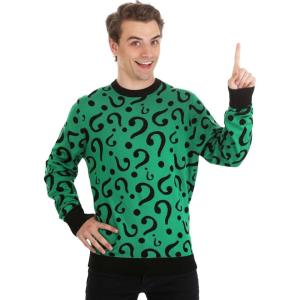 Fun Costumes The Riddler Christmas Sweater for Adults(Green)