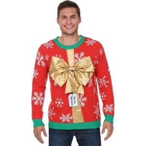 Fun Costumes Ugly Christmas Sweater for Adults, Gift Ugly Holiday Sweaters, Xmas Pullover Sweatshirt(Red)