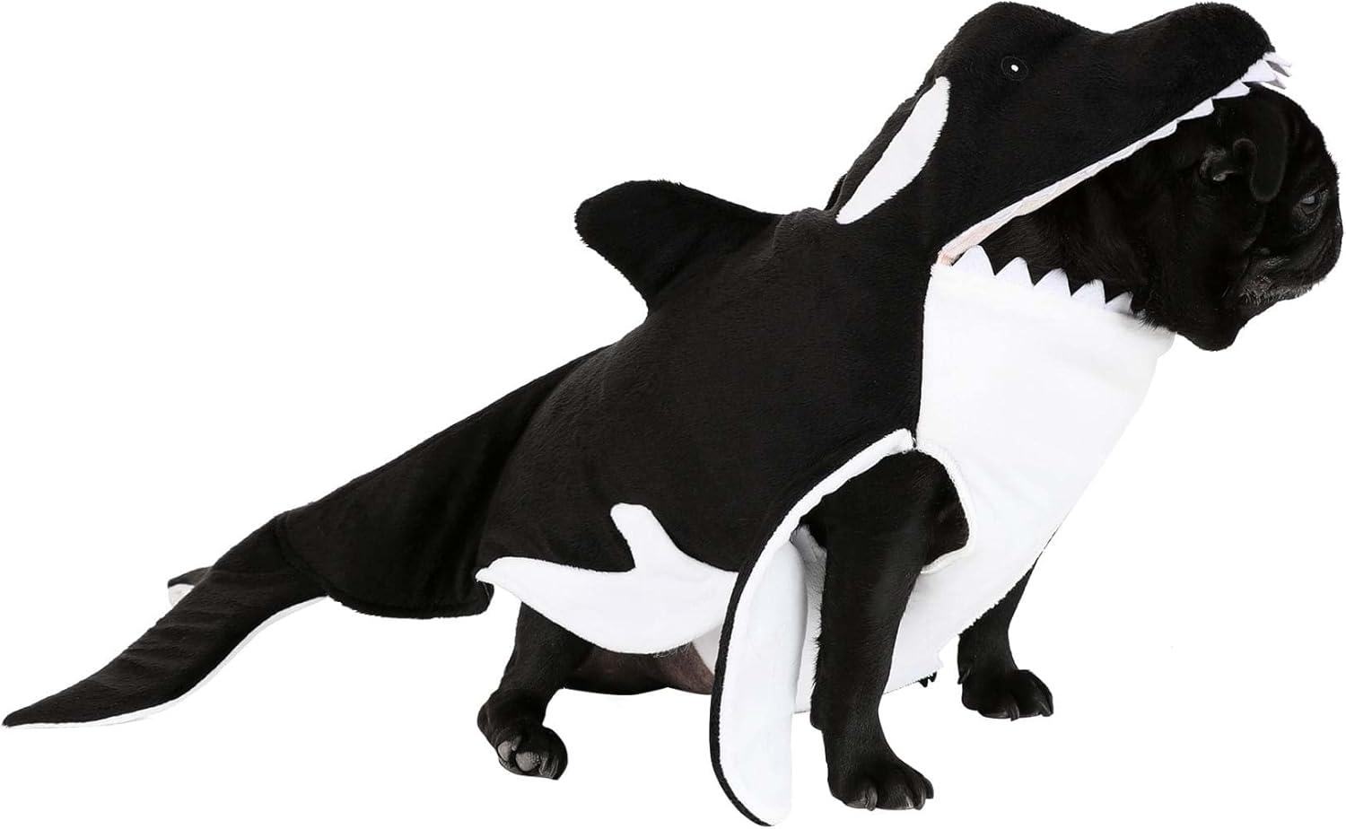 imageFun Costumes Orca Dog Costume Hooded Outfit with Hook ampamp Loop Fastener and Leash SlitLarge