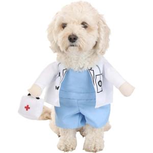 Fun Costumes Doctor Pet Costume, Medical Staff Dog Outfit for Halloween – S – Blue(Small)