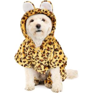 Fun Costumes Leopard Pet Costume for Puppy and Kitten Breeds – Medium – Brown(Large)