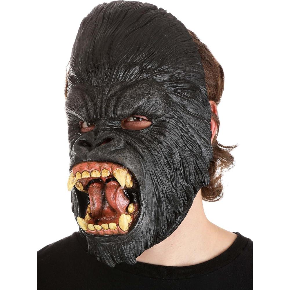 imageFun Costumes Adult Scary Gorilla Mask  Open Mouth Latex Monkey Head Halloween Mask  Ape Face Carnival ampamp Parade Masks STStandard