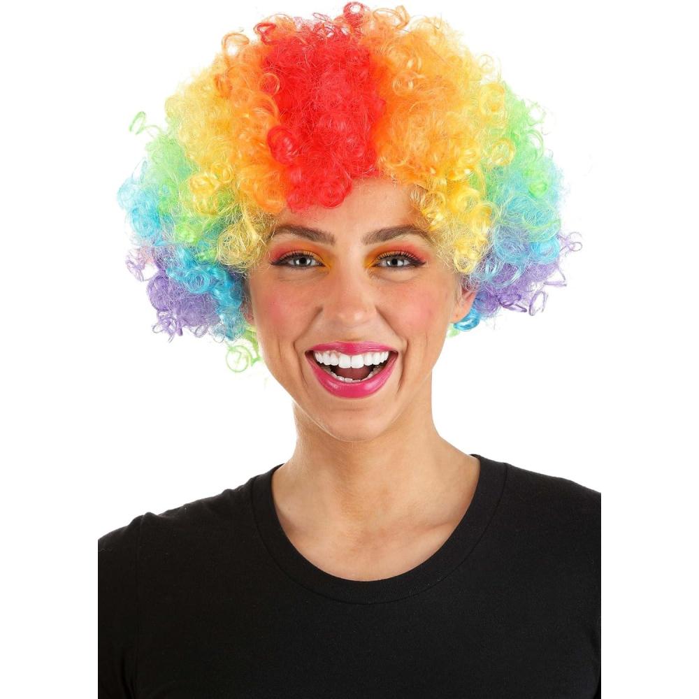 imageFun Costumes Afro Rainbow Clown Wig for Colorful Clown Costume  Standard  RedStandard