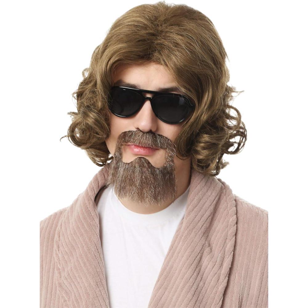 imageFun Costumes Big Lebowski Adult The Dude Wig and Beard KitBundle W Wig Cap