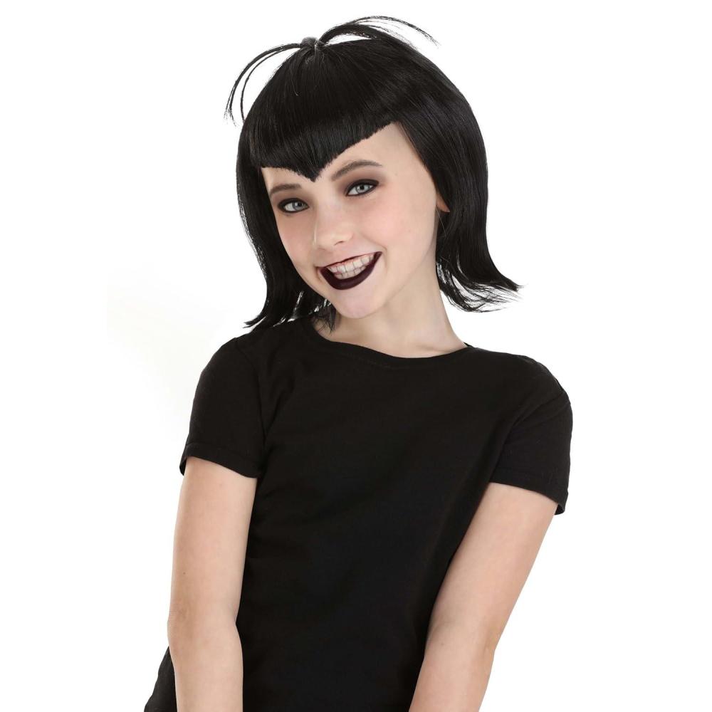 imageFun Costumes Hotel Transylvania Child Mavis Wig Black Short Vampire Costume Wig