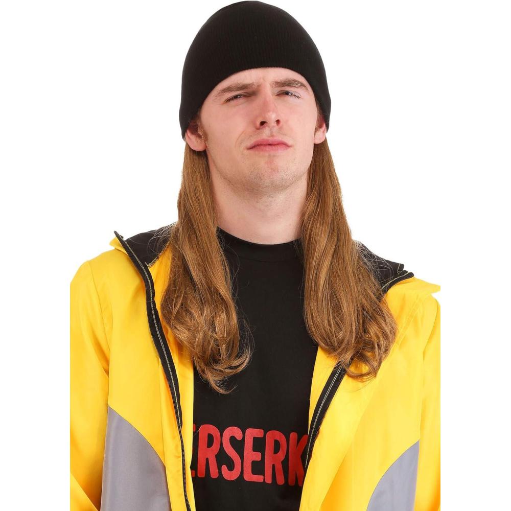 imageFun Costumes Jay and Silent Bob Long Wig Blonde Synthetic Hair Mesh Cap Elastic Edges Officially Licensed AccessoriesStandard