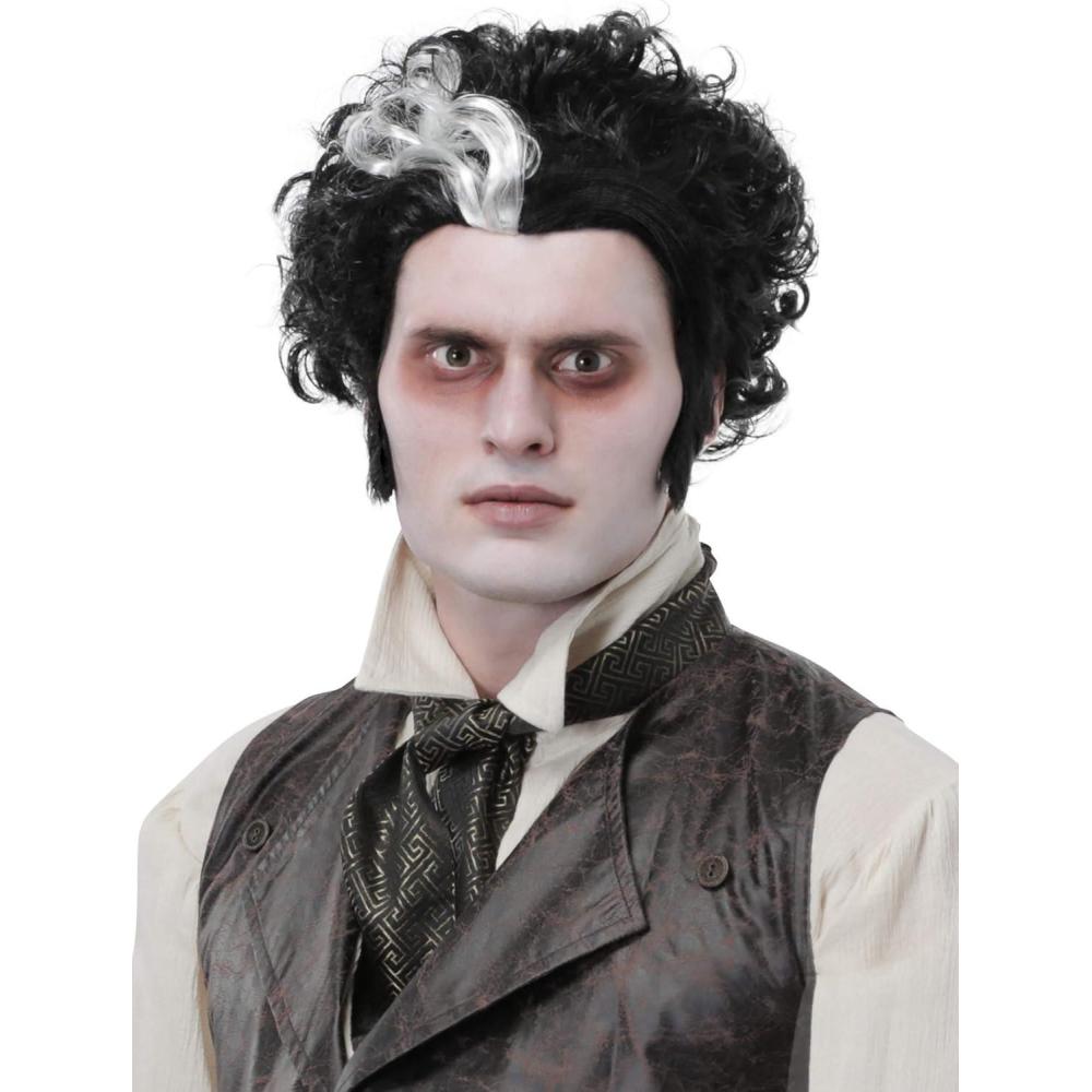 imageFun Costumes Sweeney Todd Adult Wig  Styled Wig with Mesh Cap ampamp Sideburns Adhesive
