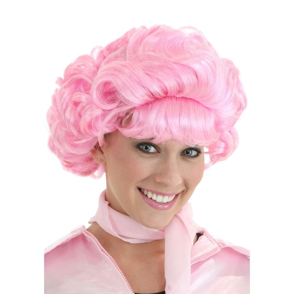 imageFun Costumes Womens Grease Movie Frenchy Pink Bouffant Hairdo Wig Vintage Movie Character Cosplay Costume Accessory
