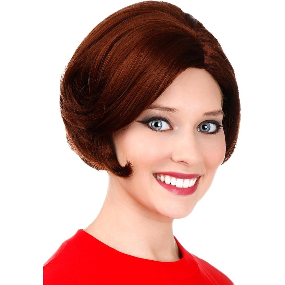 imageFun Costumes Womens Incredible Superhero Wig  Dark Auburn Short Pageboy Style Wig with Elastic Cap