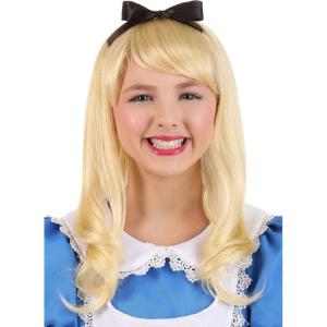 Alice in Wonderland Wig for Girls | Long Straight Blonde Wigs for Kids | Movie Character Cosplay Hair Wigs(Modern)
