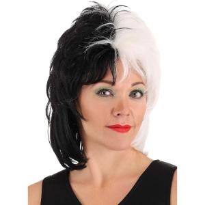 Authentic Disney’s Cruella De Vil Wig, 101 Dalmatians Costume Accessory for Halloween Cosplay Standard