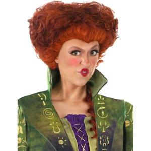 Disney Hocus Pocus Winifred Sanderson Wig, Sanderson Sisters Cosplay, Red Synthetic Curly Bouffant Hairstyle