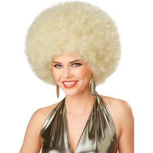 Fun Costumes Adult Deluxe Blonde Afro Wig Standard(Standard)