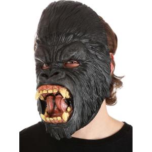 Fun Costumes Adult Scary Gorilla Mask | Open Mouth Latex Monkey Head Halloween Mask | Ape Face Carnival & Parade Masks ST(Standard)