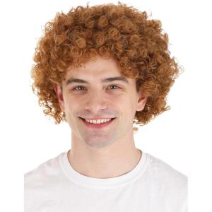 Fun Costumes Buddy The Elf Wig for Men, Brown Curly Afro Wig, Elf Accessory for Christmas Party Dress-Up & Movie Cosplay Standard