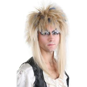 Fun Costumes Jareth Labyrinth Wig Blonde Mullet Wig for Jareth The Goblin King Cosplay for Men Standard(Standard)