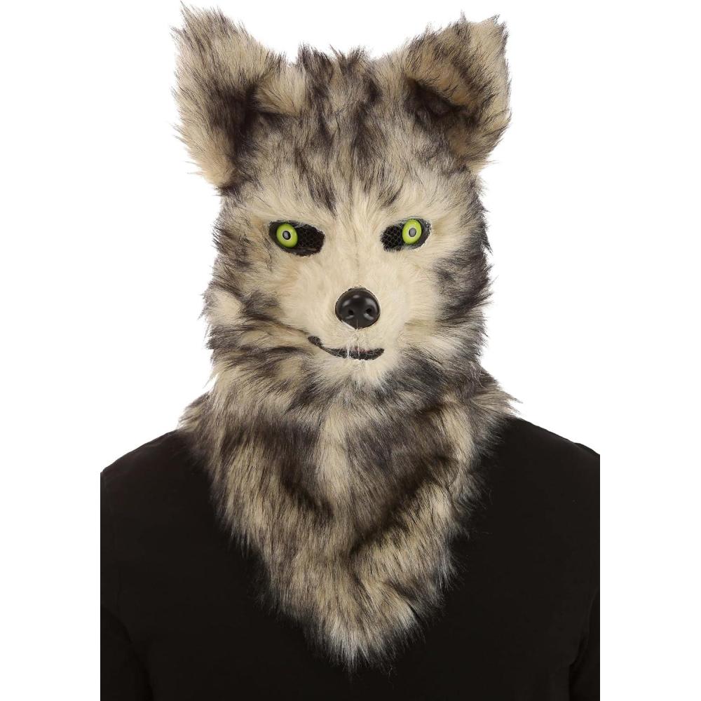 imageelope Realistic Animal Costume Mask for Adults  JawDropping Mouth Movement for Immersive Fun  Wolf