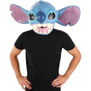Fun Costumes Adult Stitch Deluxe Mask – Full Head Molded Latex Mask with Foam Padding, Officially Licensed(Standard)