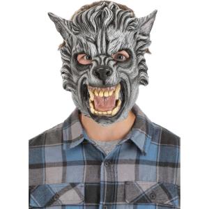 Fun Costumes Immortal Masks Grey Wolf Latex Halloween Mask for Adults, Scary Werewolf Mask for Horror Cosplay Dress-Up Standard