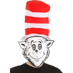 Fun Costumes The Cat in the Hat Costume Vacuform Mask & Hat Set for ADULT – Multicoloured(ADULT)