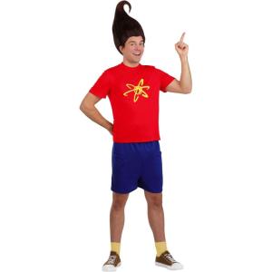 Jimmy Neutron Costume for Men – Adult Nickelodeon Cartoon Halloween Outfit with Red Shirt & Faux Hair Wig