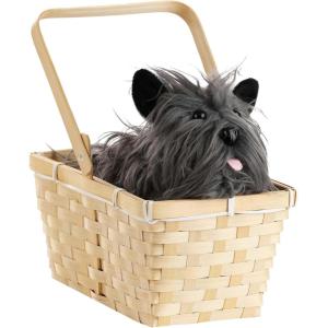 Toto in a Basket Accessory | Wonderful Wizard of Oz Costume Companion, Terrier Dog Plush In Wicker Picnic Basket