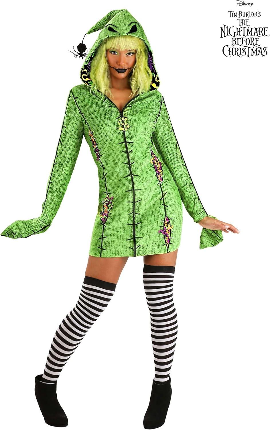 imageDeluxe Disney Oogie Boogie Hoodie Costume Dress  Official Nightmare Before Christmas Cosplay Outfit for Women
