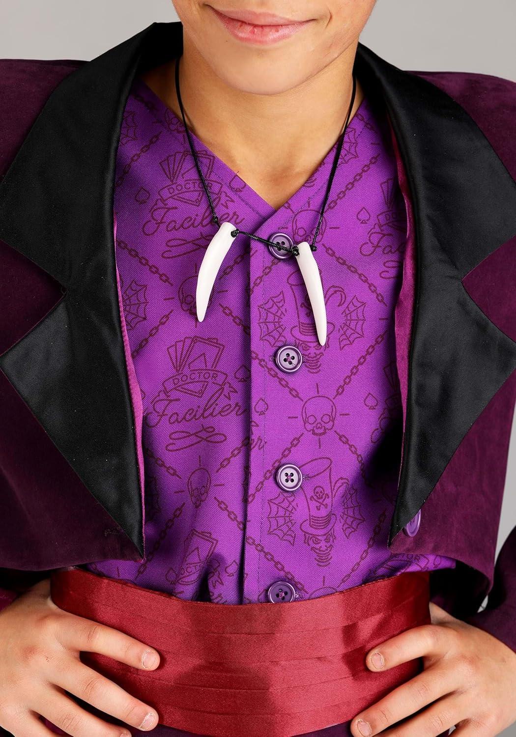 imageDisney Boys Dr Facilier Costume  The Princess and the Frog Shadow Man Outfit for Kids with Hat Necklace Vest and More