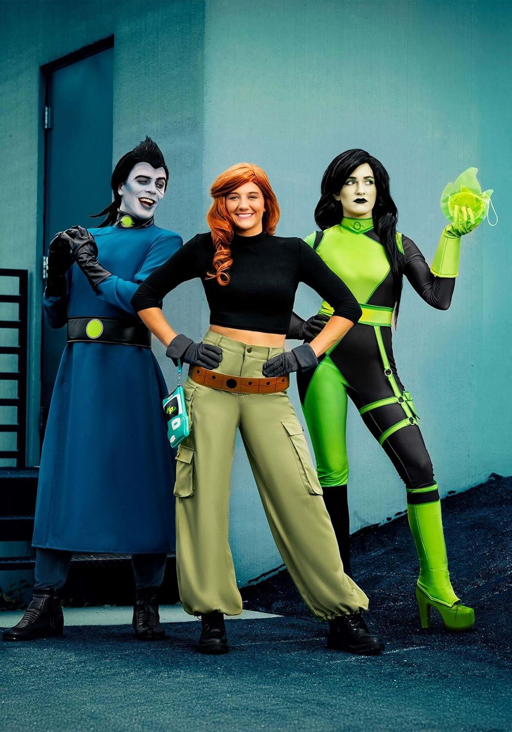 imageDisney Plus Size Kim Possible Shego Halloween Costume  Womens Kim Possible Villain Cosplay Jumpsuit Costume