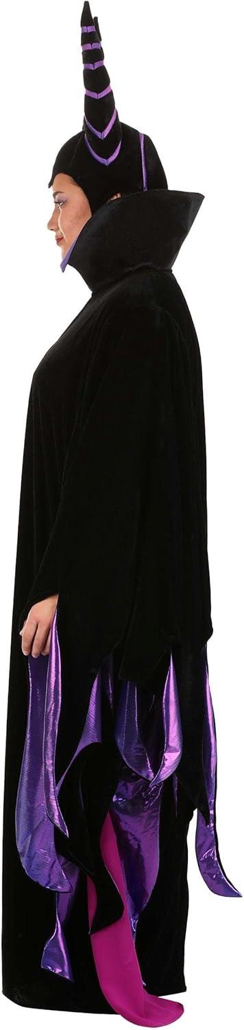 imageDisney Sleeping Beauty Adult Maleficient Robe Womens Long Black Evil Robe Halloween Costume