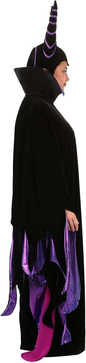 imageDisney Sleeping Beauty Adult Maleficient Robe Womens Long Black Evil Robe Halloween Costume