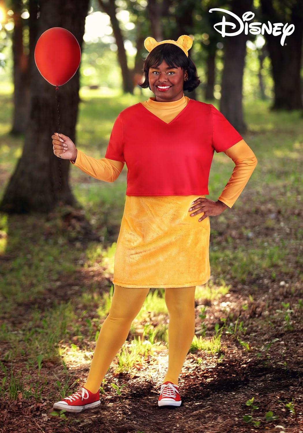 imageDisney Winnie the Pooh Plus Size Costume for Women Red and Yellow Bear Dress with Ears