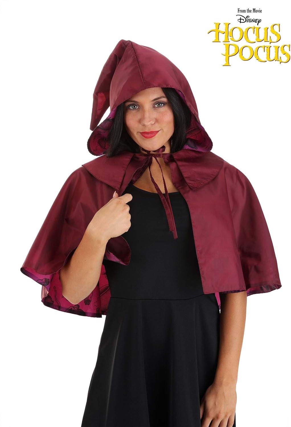 imageFun Costumes Womens Mary Sanderson Hooded Capelet  Hocus Pocus Themed Design Officially LicensedRed