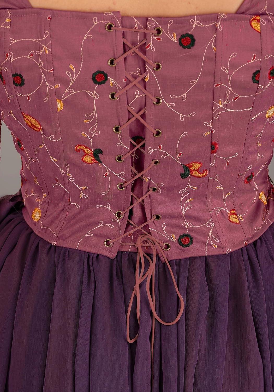 imageFun Costumes Womens Plus Size Sarah Sanderson Costume  Authentic Disney Hocus Pocus Outfit Corset with Sleeves Skirt ampamp Blonde Wig  3X  Pink Purple Red