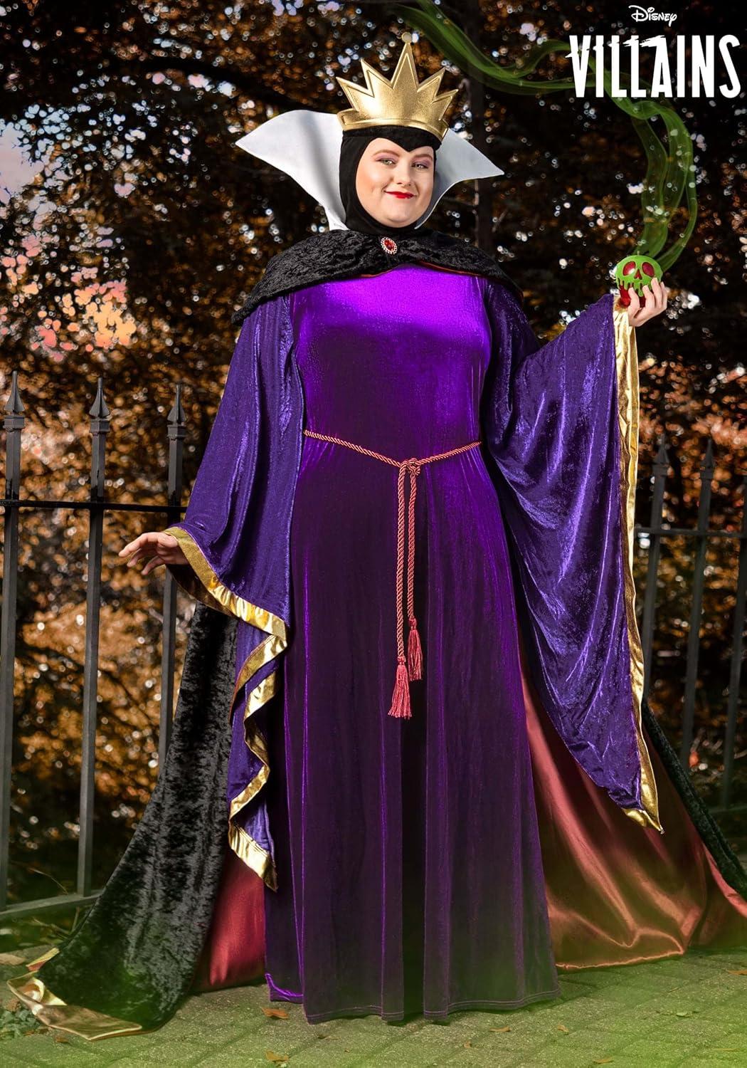 imagePlus Size Disney Snow White Queen Costume for Women Disney Villains Costume with Robe ampamp Crown Accessory