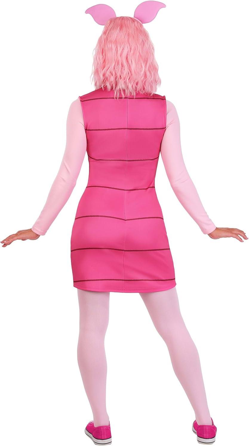imageWomens Disney Winnie the Pooh Piglet Costume Dress with Ears Headband