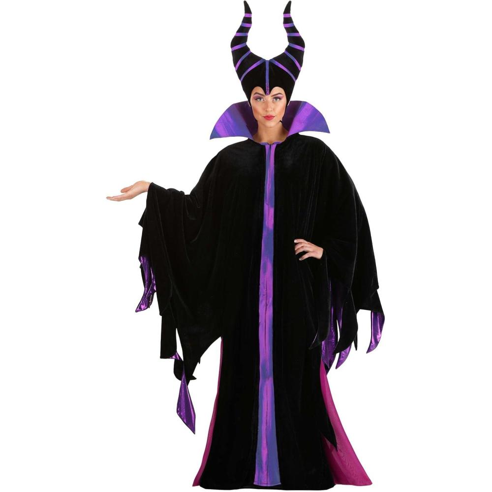 imageDisney Adult Classic Maleficent Costume Womens Sleeping Beauty Black Robe Villain Halloween Costume