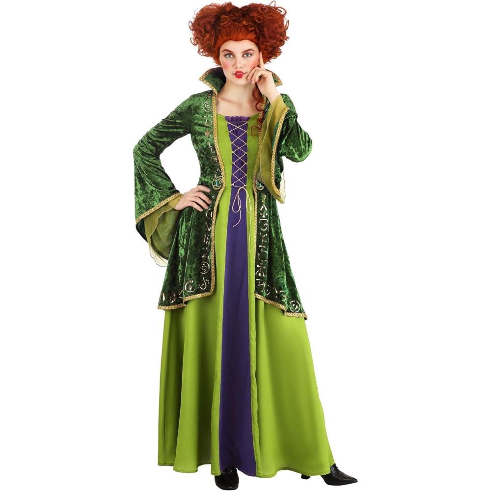 imageDisney Deluxe Hocus Pocus Winifred Sanderson Costume Adult Womens Dress for Halloween and Cosplay