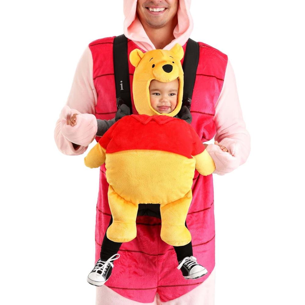 imageDisney Winnie the Pooh Baby Carrier Costume Cover with Velour Fabric Includes Headpiece Officially Licensed Standard