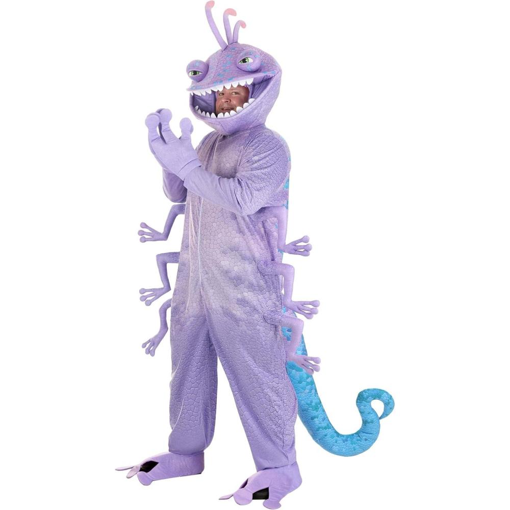 imageMens Plus Size Disney ampamp Pixar Monsters Inc Randall Costume Halloween Outfit with Jumpsuit Mask Gloves Shoe Covers
