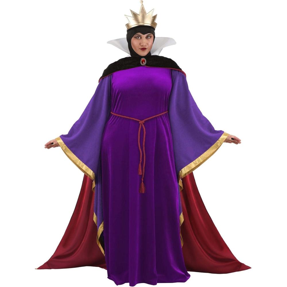 imagePlus Size Disney Snow White Queen Costume for Women Disney Villains Costume with Robe ampamp Crown Accessory