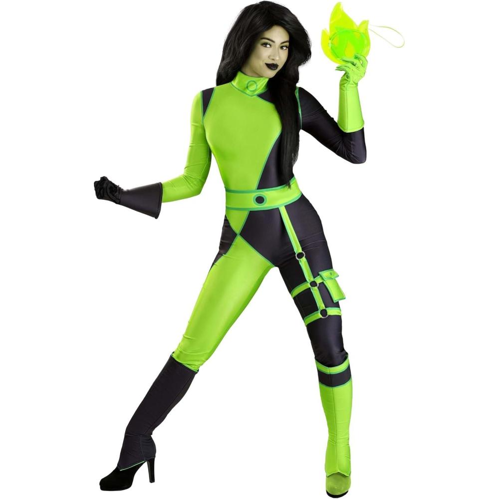 imageWomens Authentic Kim Possible Shego Costume  Adult Shego Jumpsuit Halloween Costume  Ideal for Cosplay Events XSmall